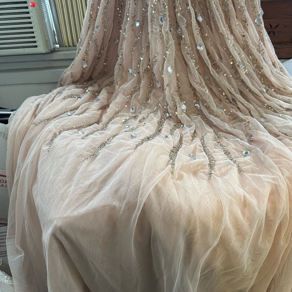 (✔️#39/51/41/46❤️ BNWT Mac Duggal Sequin Tulle sleeveless formal gown - Picture 9 of 16